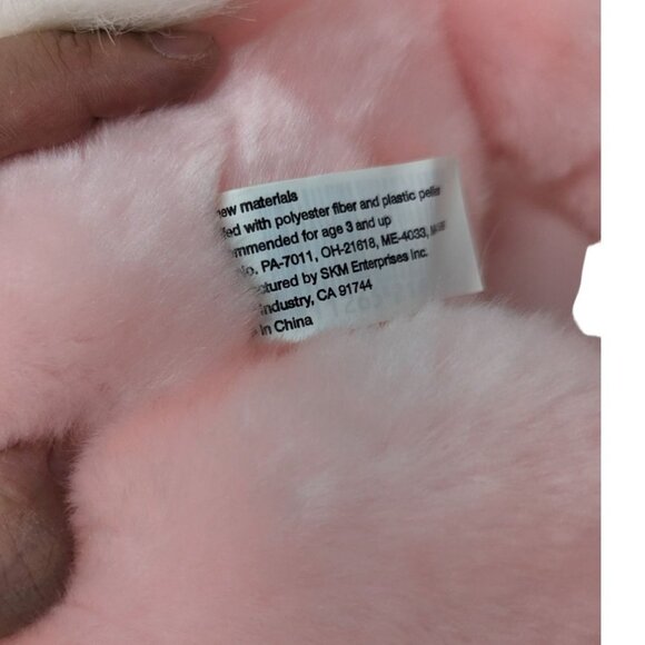 SKM Enterprises Inc Pink Bunny Rabbit Bow Neck Plush Stuffed Animal Soft Toy - Picture 5 of 8